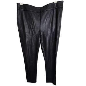 Ann Taylor Womens Faux Leather Pull On Pants Size 8 Classic Going Out Mid Rise